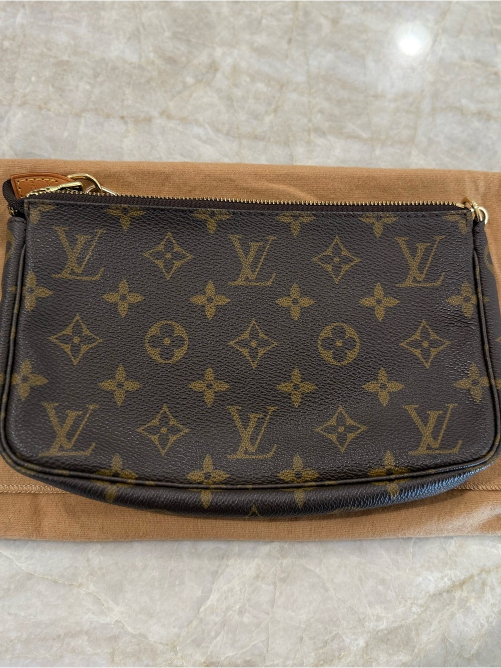 Louis Vuitton Monogram Canvas Wristlet Pochette